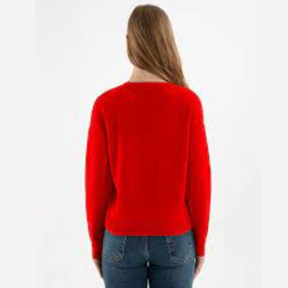 Brand New Ralph Lauren Women's Bright Red Crew Neck Sweater - Picture 3 of 10